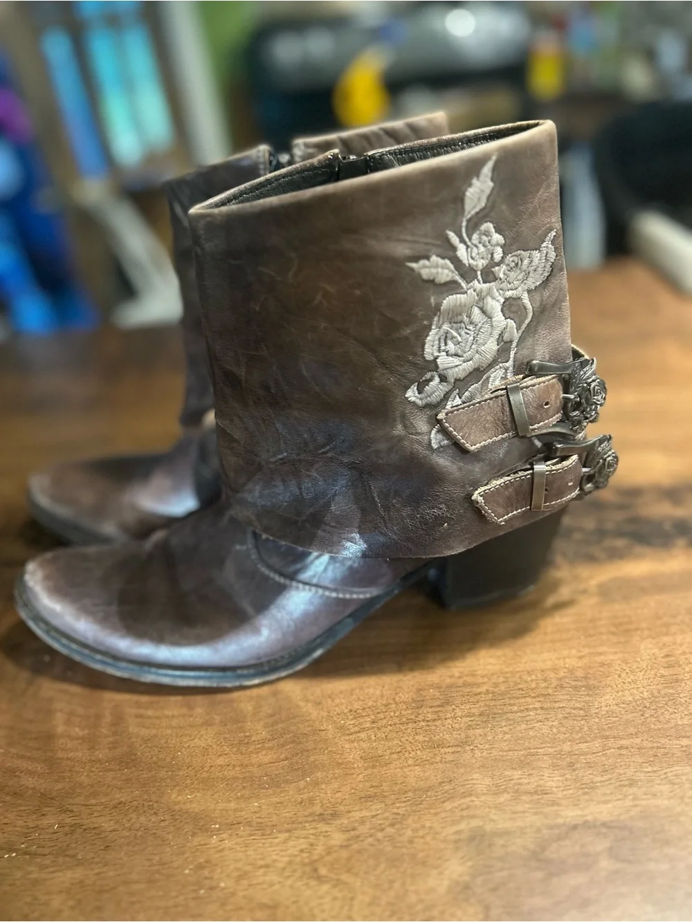 Mark Nason Rock Lives Women's Leather Embroidered Ankle Boots